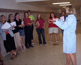 Kathy Mirakovits with teachers