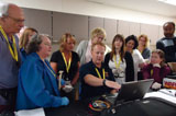 Presenter with teachers